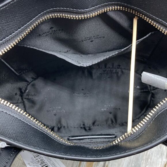 Kate Spade Purse Black Glimmer Black Satchel Crossbody Hand Bag - Picture 6 of 15